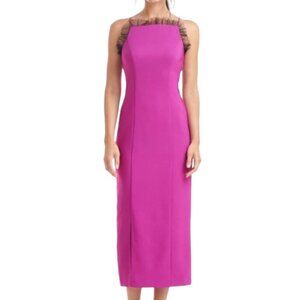 J S Collections Midi Apron Neck Dress Size 8